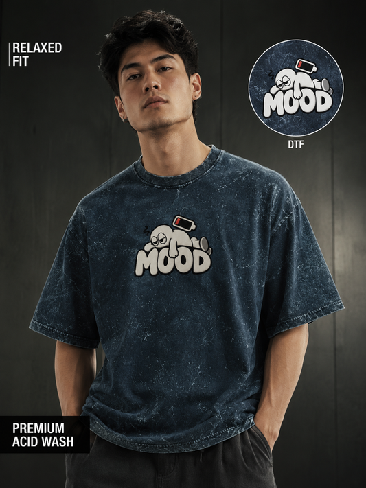 Unifi Low Battery 'MOOD' Acidified Navy Oversized T-Shirt