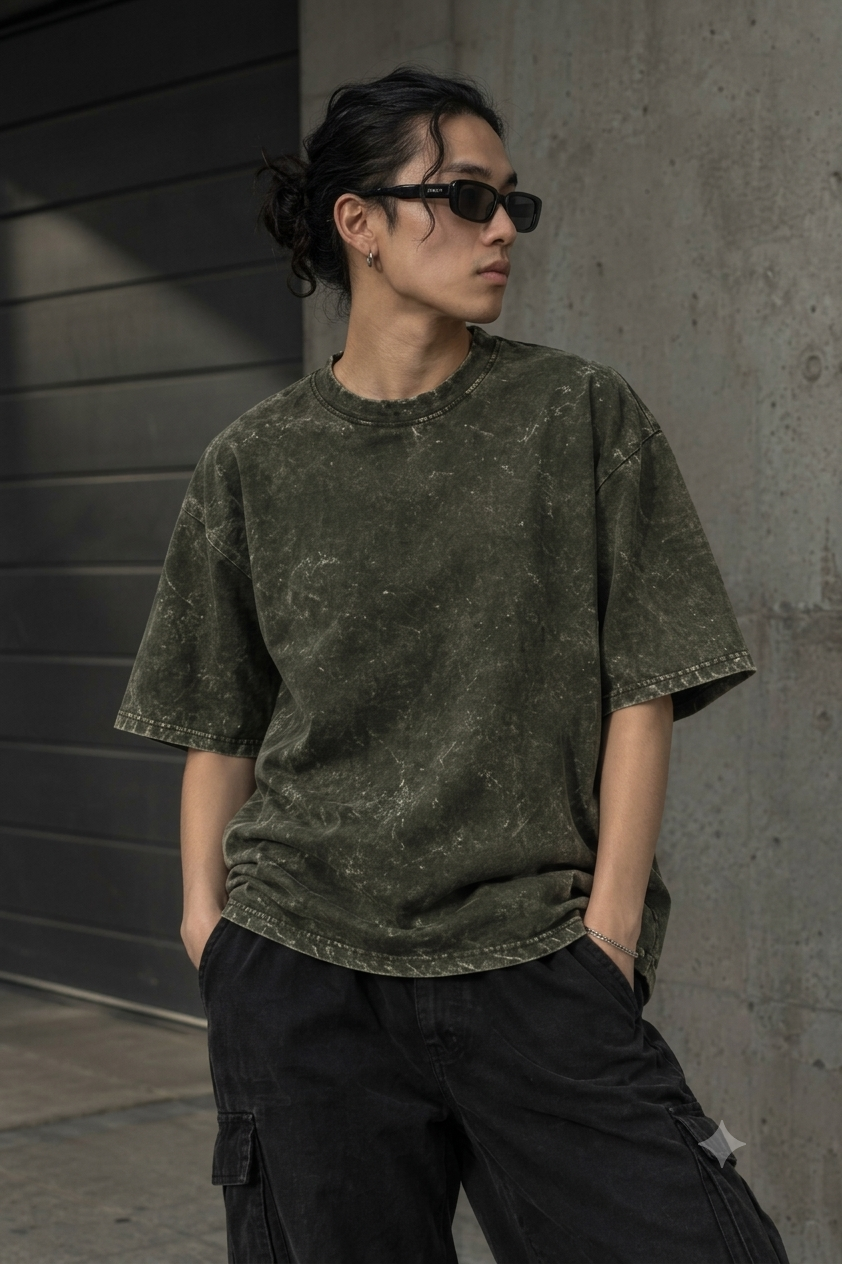 The Acidified | Heavyweight Oversized T-Shirt | Bottle Green