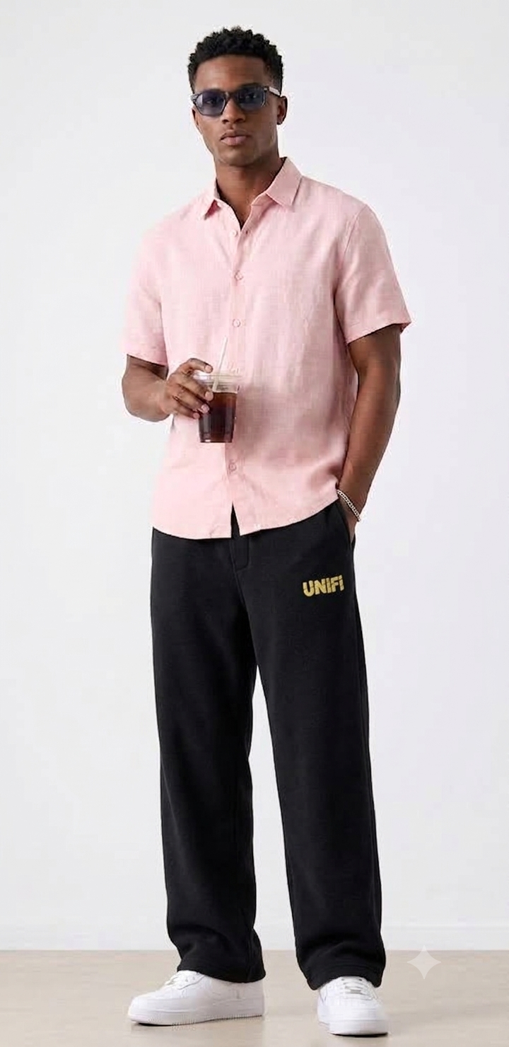 Unifi Style Stealth Onyx Gold Emblem 260 GSM French Terry Sweatpants
