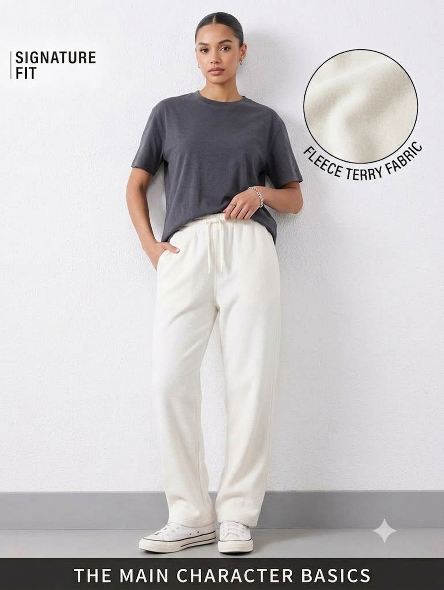 Unifi Style Off-Duty Cloud Ivory 260 GSM French Terry Sweatpants