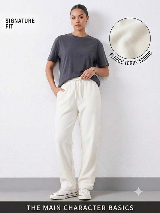 Unifi Style Off-Duty Cloud Ivory 260 GSM French Terry Sweatpants
